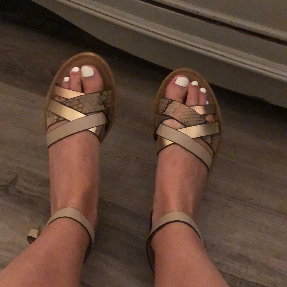 Fab’rik Leather sandals with snakeskin